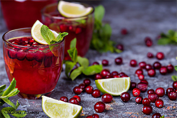 Мятный клюквенный морс Мятный клюквенный морс