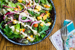 Салат из зелёной чечевицы Салат из зелёной чечевицы