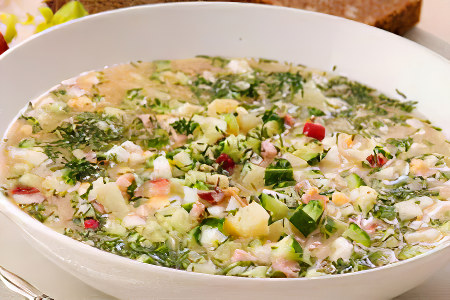 Окрошка с куриным филе Окрошка с куриным филе